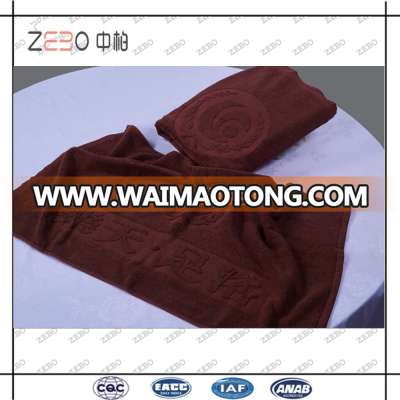 32s Solid Color Customized Jacquard Logo Cotton Hotel Bath Floor Mat Towel